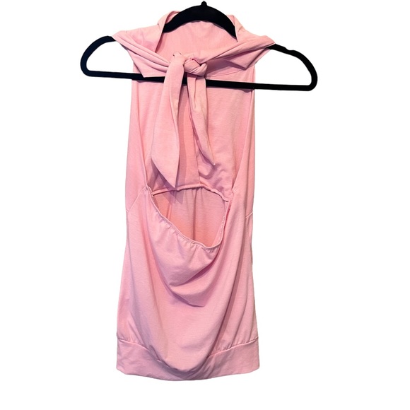 Jewels Halter Top Tie Neck Elastic Band Waist Pink Sz M - Picture 2 of 9